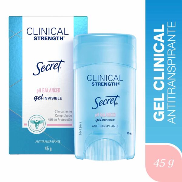 Gel Antitranspirante Clinical Strength pH Balanced SECRET 45 G - Imagen 3
