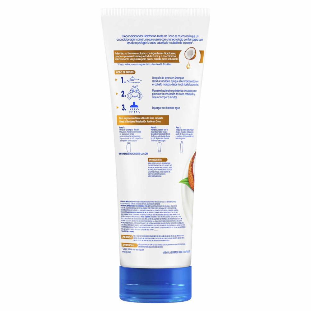 Acondicionador Hidratación Aceite De Coco HEAD & SHOULDERS 300 Ml - Imagen 3