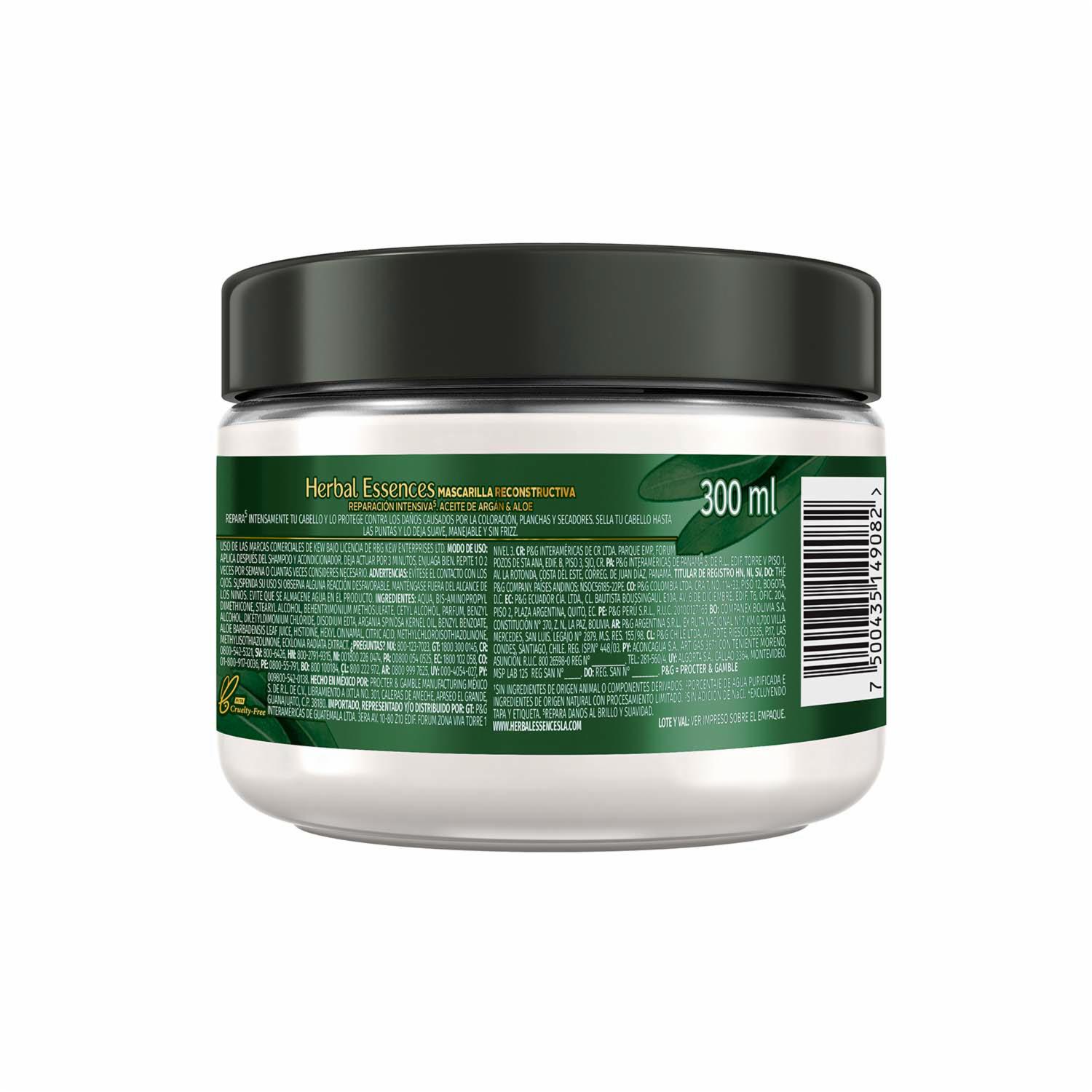 Mascarilla Intensiva Aceite de Argán de Marruecos y Aloe HERBAL ESSENCES 300 Ml - Imagen 2