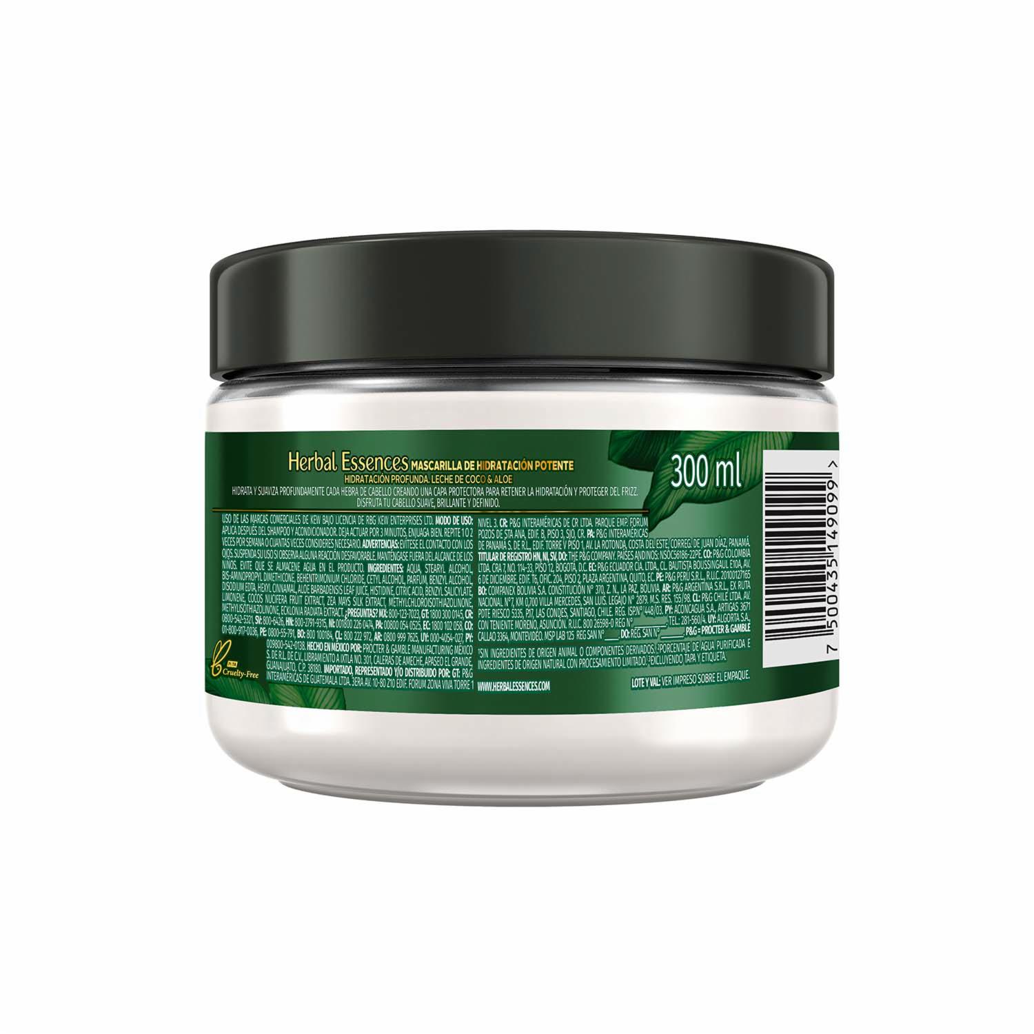 Mascarilla Intensiva Mascarilla Intensiva Herbal Essences Leche de Coco y Aloe 300 ml HERBAL ESSENCES 300 Ml - Imagen 2