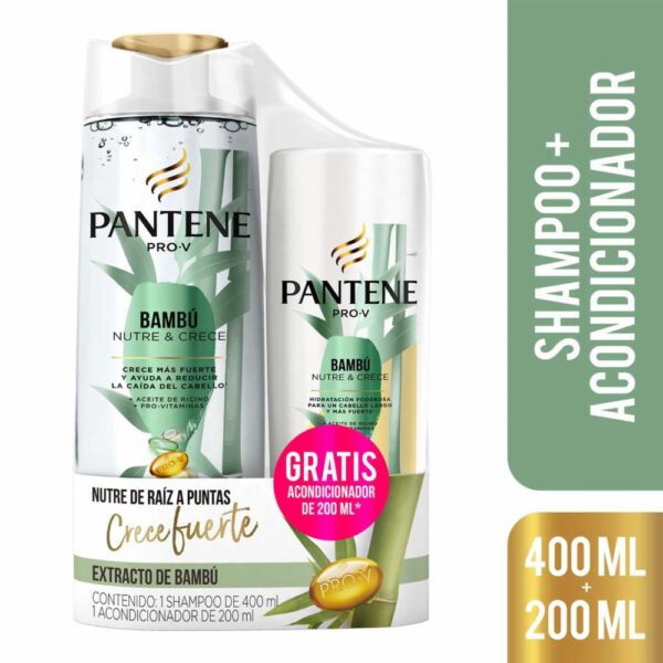 Shampoo + Acondicionador Con Bambú PANTENE 2 X 600 Ml - Imagen 3