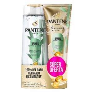 Shampoo Pack Shampoo+Acondicionador 3 Min De Bambú PANTENE 570 Ml