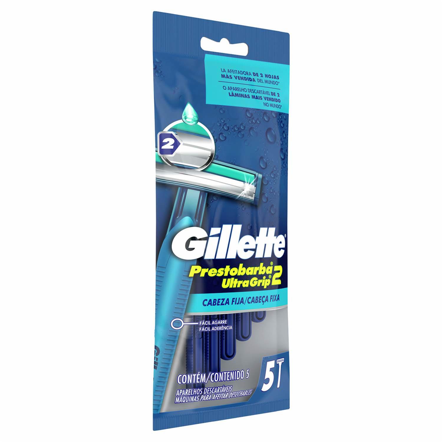 Afeitadora Desechable Caballero Prestobarba 2 Ultragrip Cabeza Fija GILLETTE X 5 Uds - Imagen 3