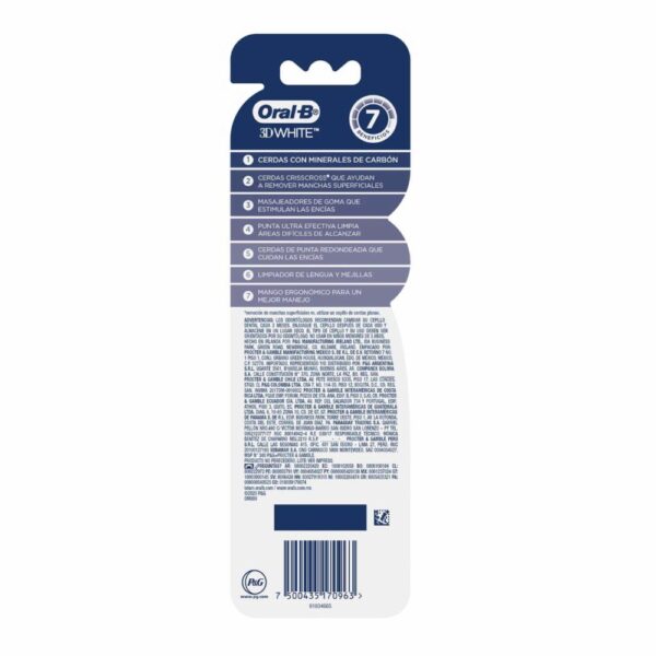 Cepillo Dental 7 Beneficios Negro ORAL B X2 Uds - Imagen 2