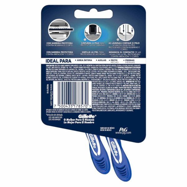Afeitadora Desechable Caballero Para El Cuerpo GILLETTE X 2 Uds - Imagen 2