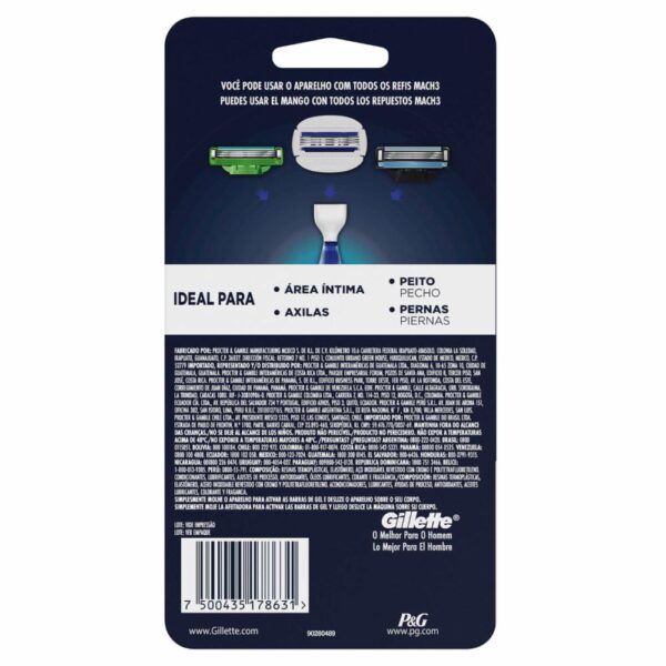 Máquina De Afeitar Caballero Para El Cuerpo Mach 3 GILLETTE Unidad - Imagen 2