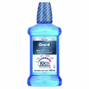 Enjuague Bucal 100% De Tu Boca Cuidada Menta Refrescante ORAL B 500 Ml