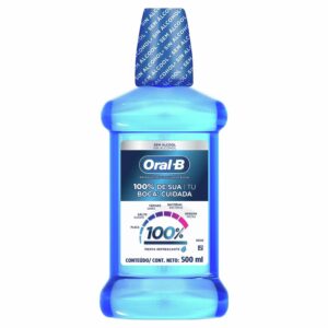 Enjuague Bucal 100% De Tu Boca Cuidada Menta Refrescante ORAL B 500 Ml