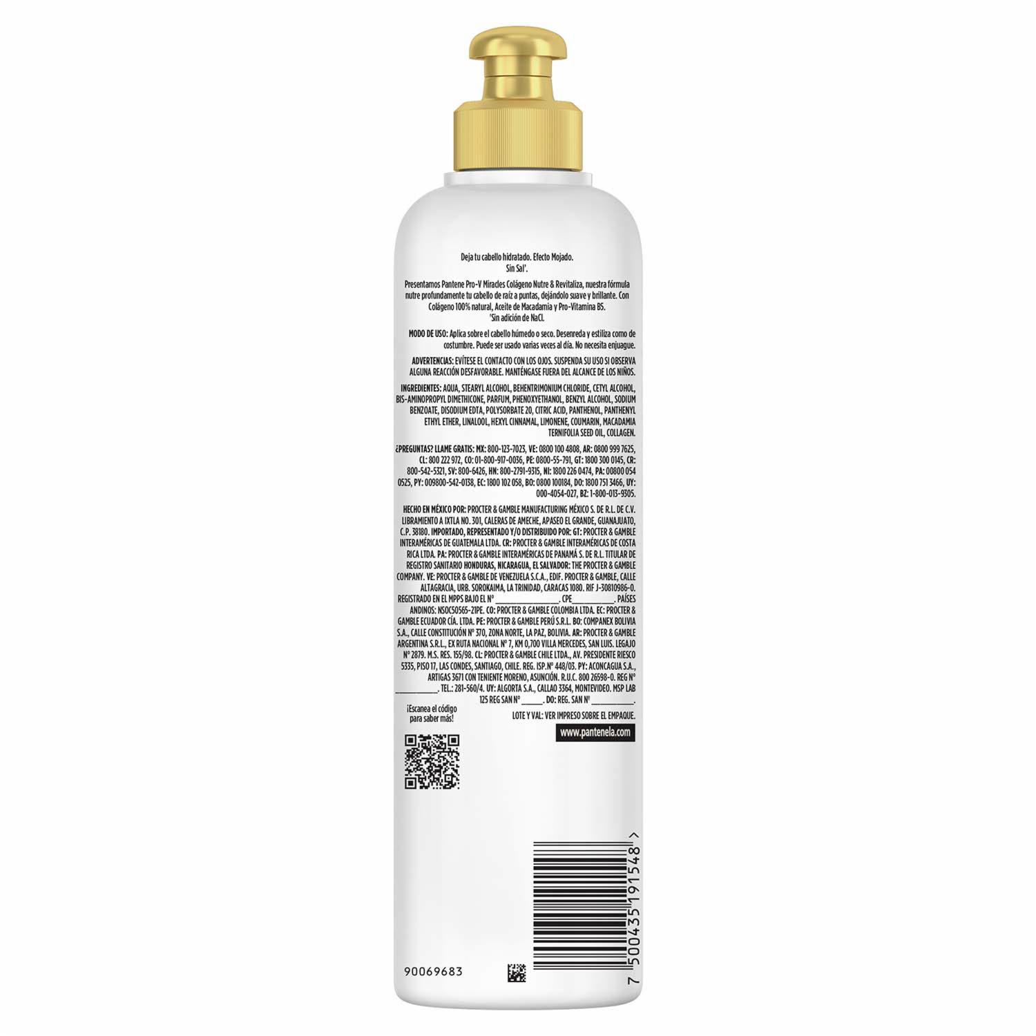 Crema Para Peinar Pro-V Miracles Colágeno Nutre & Revitaliza PANTENE 300 Ml