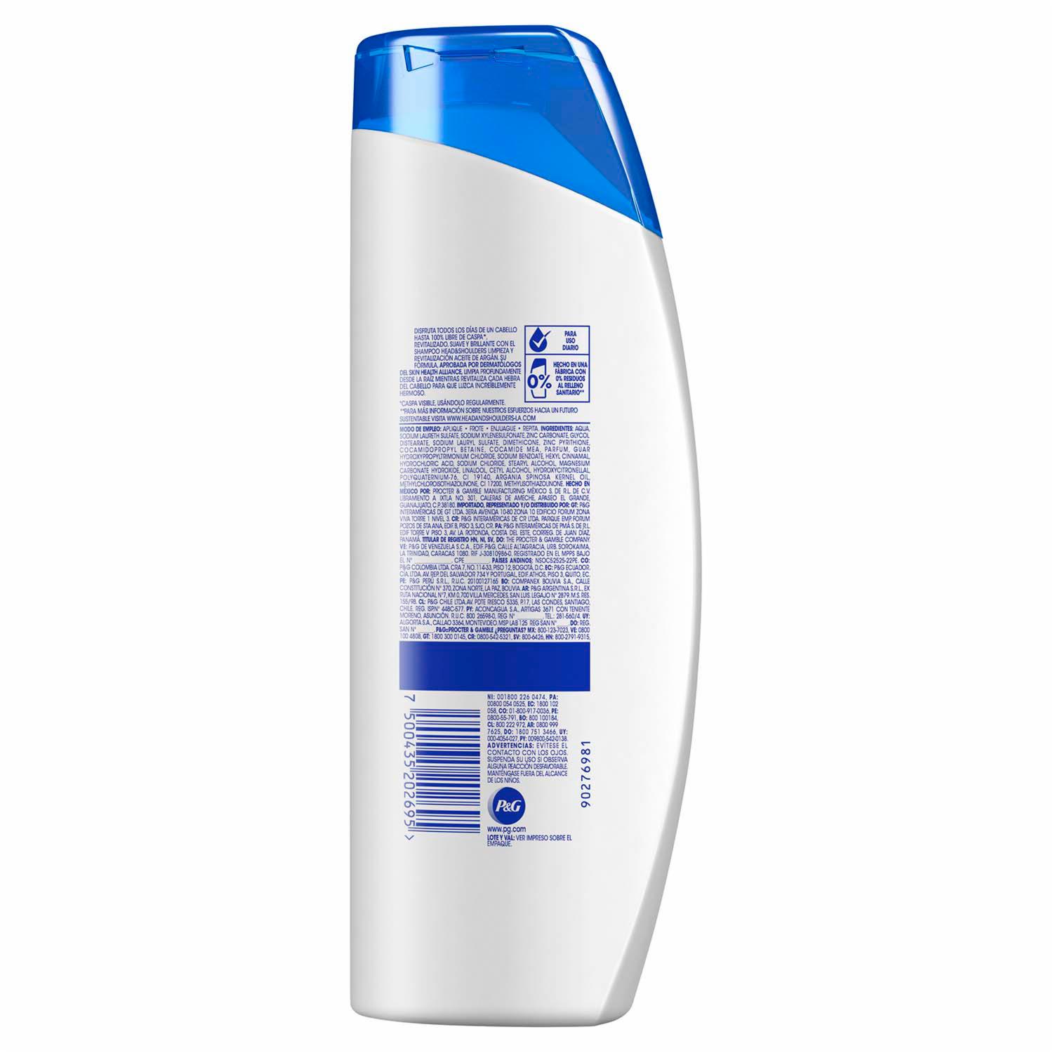 Shampoo De Cabello Argán Limpieza Y Revitalización HEAD & SHOULDERS 375 Ml