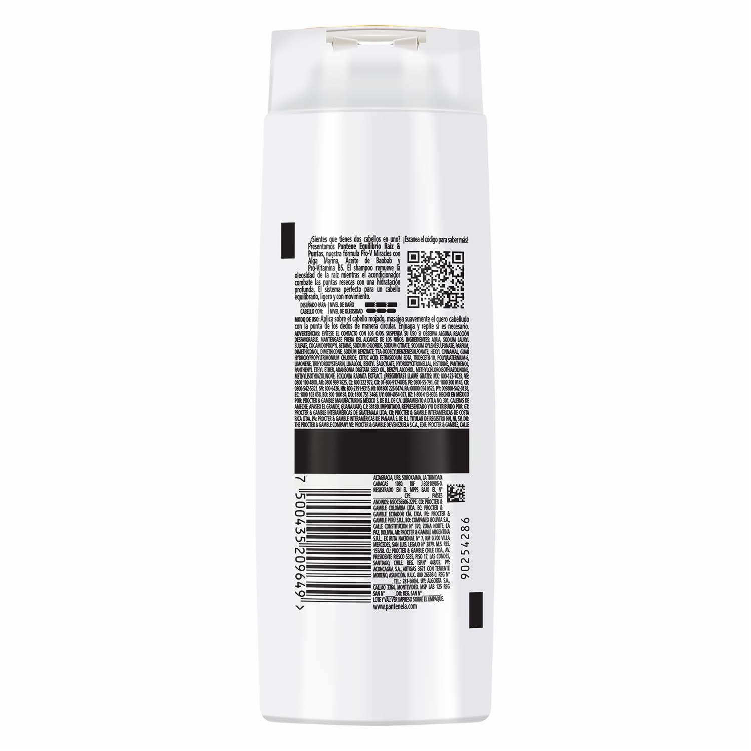 Shampoo De Cabello Equilibrio Raíz y Puntas Pro-V Miracles PANTENE 300 Ml