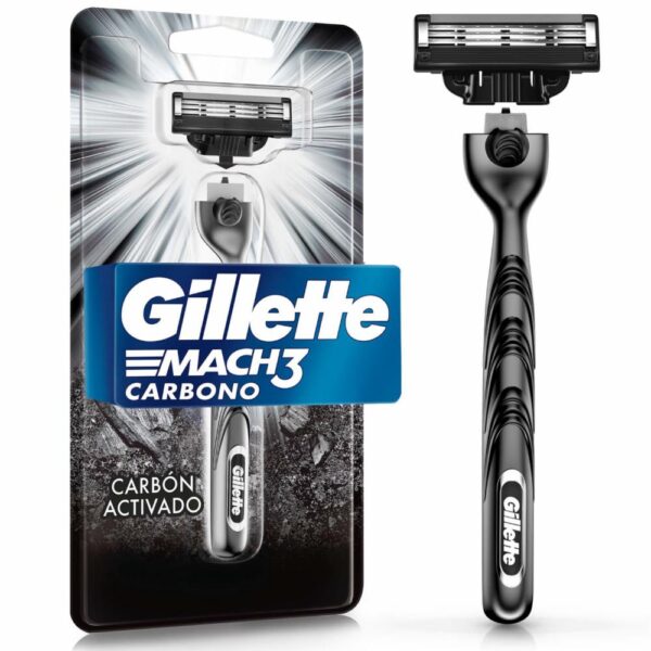 Máquina De Afeitar Caballero Mach 3 Carbono GILLETTE Unidad