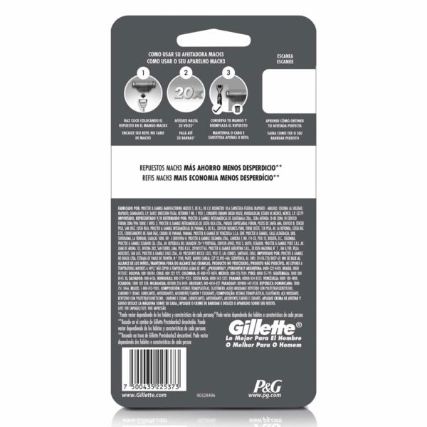 Máquina De Afeitar Caballero Mach 3 Carbono GILLETTE Unidad - Imagen 2