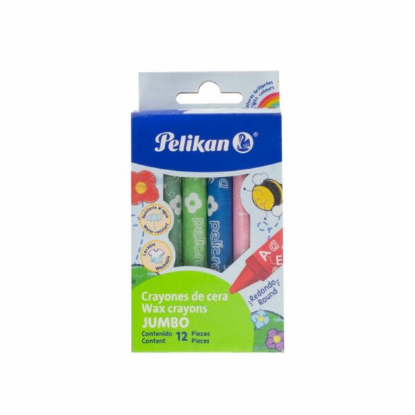 Crayones De Cera Redondos Tamaño Jumbo PELIKAN X 12 Uds