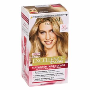 Tinte Para Cabello Tono 8.1 Rubio Claro Cenizo EXCELLENCE L´ORÉAL 1 Kit