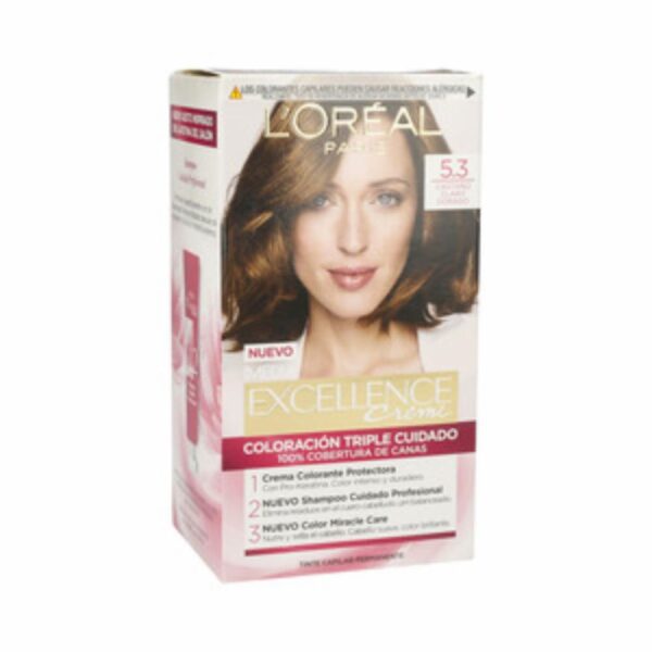 Tinte Para Cabello Tono 5.3 Castaño Claro Dorado EXCELLENCE L´ORÉAL 1 Kit