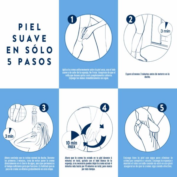Crema Depiladora Corporal Para Ducha Piel Sensible Pure Y Fresh VEET 150 Ml - Imagen 5