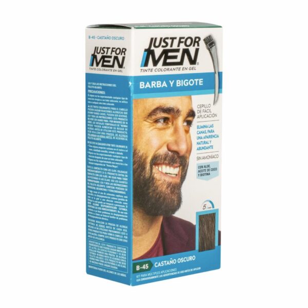 Tinte Para Barba Y Bigote En Gel Sin Amoníaco N° B-45 Castaño Oscuro JUST FOR MEN 1 Kit - Imagen 3