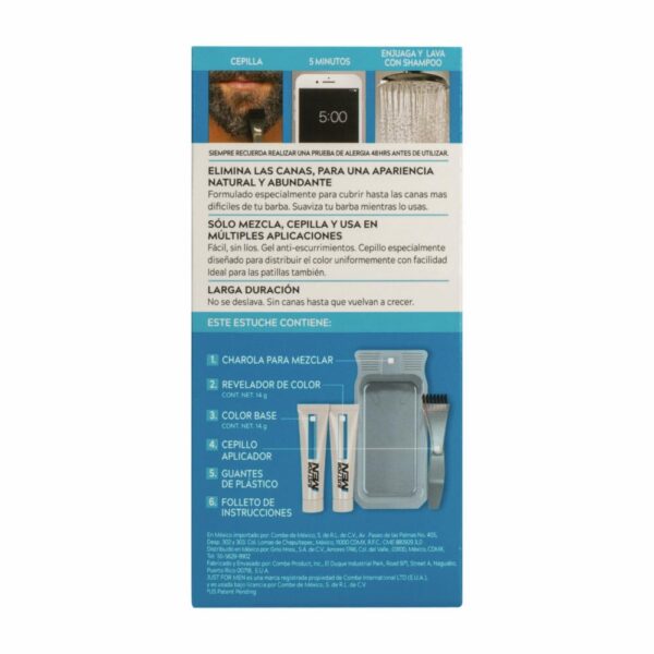 Tinte Para Barba Y Bigote En Gel Sin Amoníaco N° B-55 Negro JUST FOR MEN 1 Kit - Imagen 2