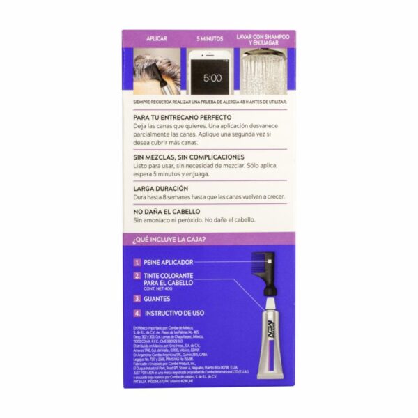 Tinte Para Cabello Control Gradual N° T-55 Negro JUST FOR MEN 1 Kit + Peine - Imagen 2