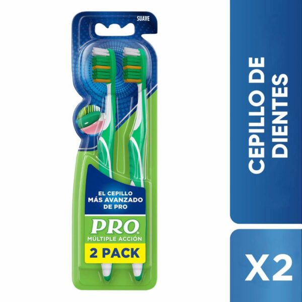 Cepillo Dental Múltiple Acción 40 Cerdas Suaves PRO X2 Uds - Imagen 3