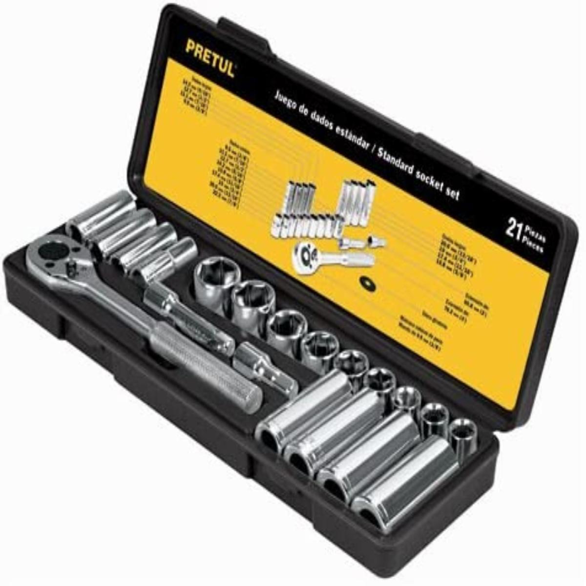 Juego De 21Piezas Rachas M3/8 Mm PRETUL Unidad