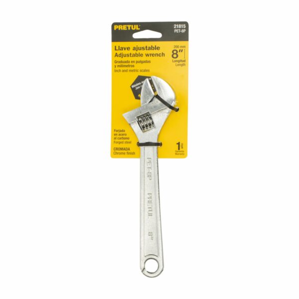 Llave Ajustable Cromada De 8 Pulgadas PRETUL Unidad