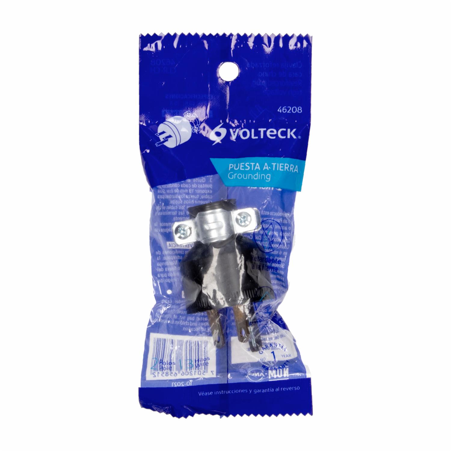 Enchufe De Polarizado Horizonte 15A250V 2P Voltec PRETUL Unidad - Imagen 3