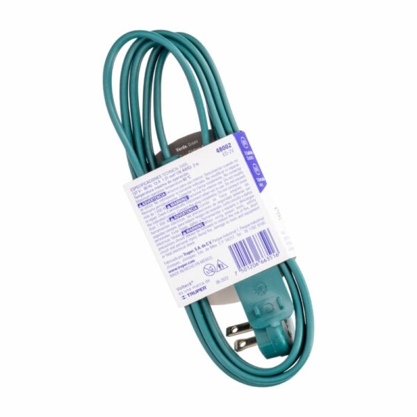 Extencion Electrica Color Verde 3 Tomas VOLTECK 2 Metros - Imagen 2