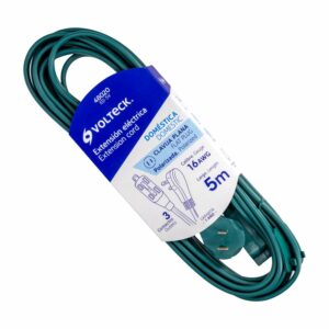 Extencion Electrica Color Verde 3 Tomas VOLTECK 5 Metros