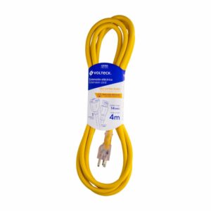 Extencion Electrica Color Amarillo 3 Tomas VOLTECK 4 Metros