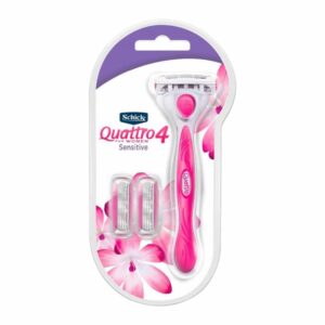 Máquina De Afeitar Dama Quattro 4 Sensitive SCHICK 2 Cartuchos
