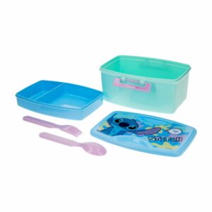 Recipiente Sanduchero Con Cubiertos Diseño Stitch FUN KIDS 21X8 Cm