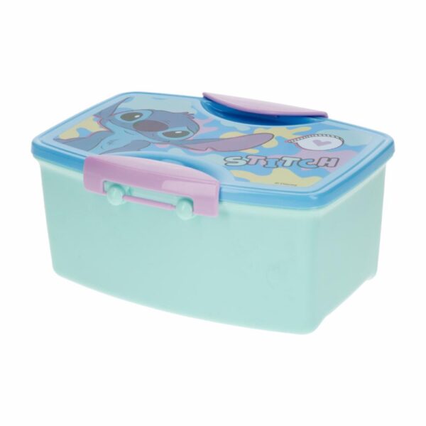 Recipiente Sanduchero Con Cubiertos Diseño Stitch FUN KIDS 21X8 Cm - Imagen 2