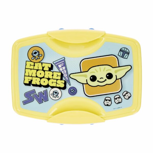 Recipiente Sanduchero Con Cubiertos Diseño Baby Yoda FUN KIDS 21X8 Cm - Imagen 5