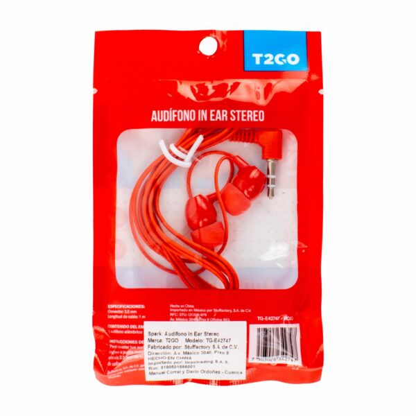 Audífonos Estéreo TG-1000 T2GO Con Cable - Imagen 2