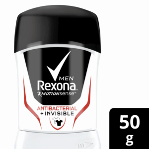 Desodorante En Barra Para Caballero Invisible Antibacterial REXONA 50 G