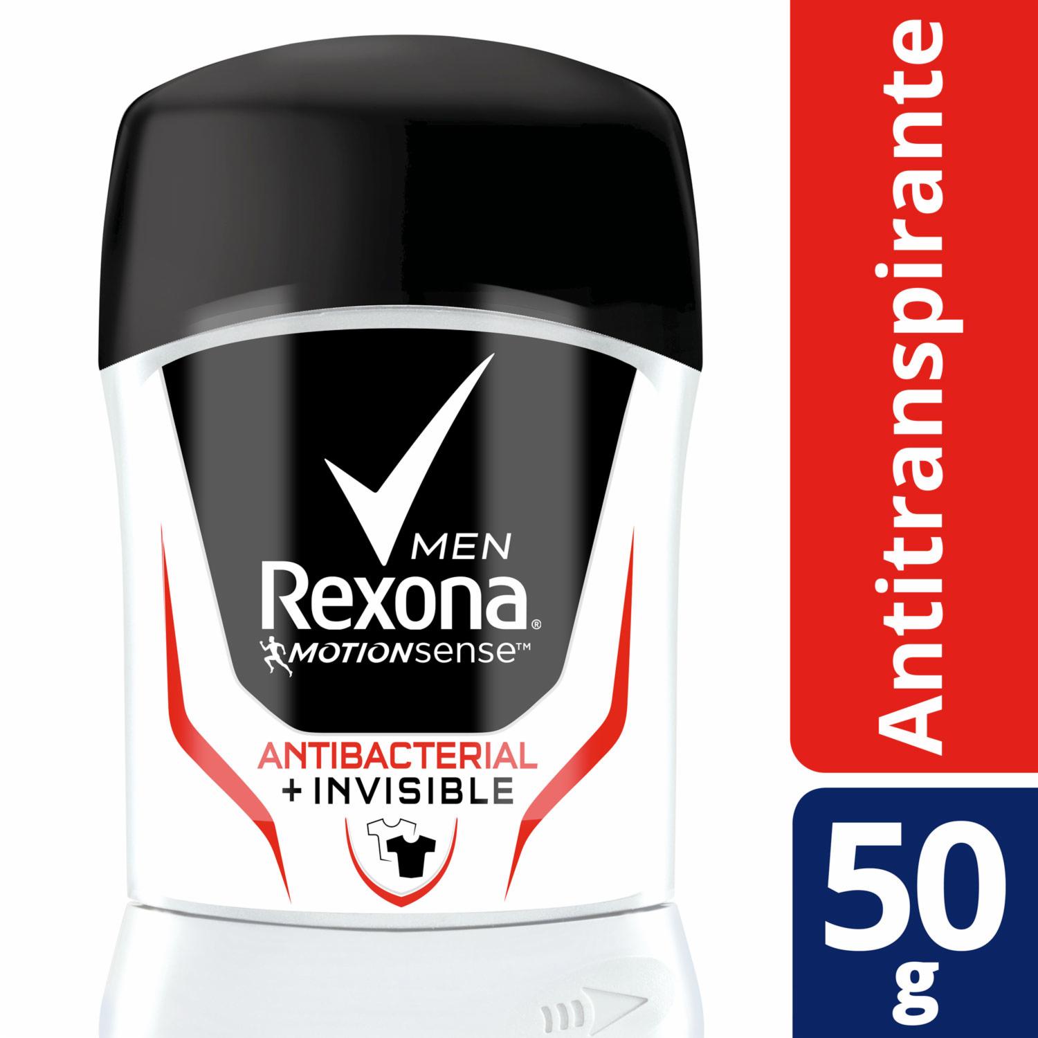 Desodorante En Barra Para Caballero Invisible Antibacterial REXONA 50 G - Imagen 3