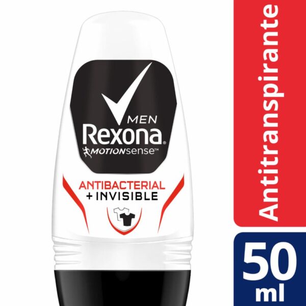 Desodorante Roll On Men Invisible Antibacterial REXONA 50 G - Imagen 3