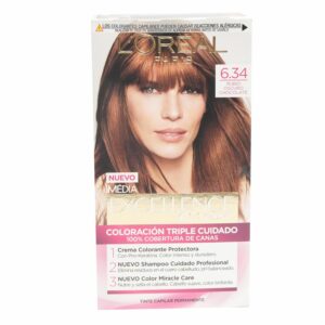 Tinte Para Cabello Tono 6.34 Rubio Oscuro Chocolate EXCELLENCE L'ORÉAL PARIS 1 Kit