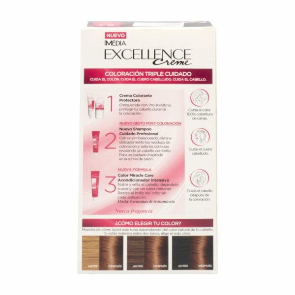 Tinte Para Cabello Tono 6.7 Chocolate Puro EXCELLENCE L´ORÉAL 1 Kit - Imagen 2