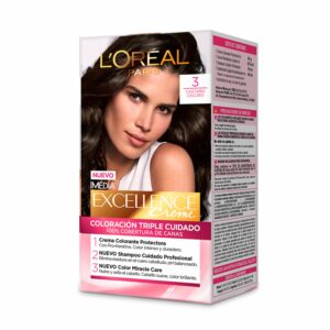 Tinte Para Cabello Tono 3 Castaño Oscuro EXCELLENCE L'ORÉAL PARIS 1 Kit