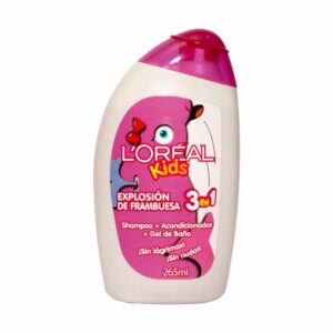 Shampoo Y Acondicionador Infantil Gel De Baño 3 En 1 Explosión De Frambuesa L´ORÉAL KIDS 265 Ml