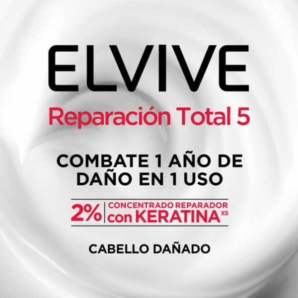 Crema Para Peinar Reparación Total 5 Para Cabello Dañado ELVIVE L´ORÉAL 300 Ml - Imagen 2
