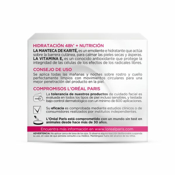 Crema Facial De Día Humectante + Nutrición Para Piel Seca L´ORÉAL 50 Ml - Imagen 6