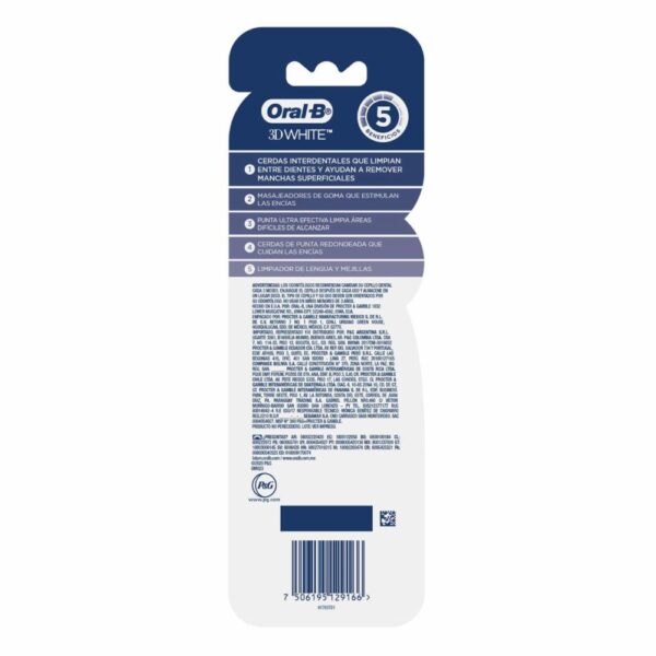 Cepillo Dental 3D White ORAL B X2 Uds - Imagen 2