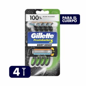 Afeitadora Desechable Caballero Prestobarba Bodysense GILLETTE 1 X 4 Uds