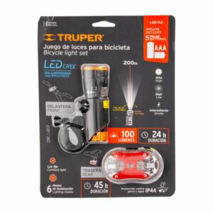 Juego De Luces Para Bicicleta Delantera Y Trasera 100 Lumens PRETUL Unidad