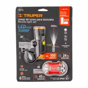 Juego De Luces Para Bicicleta Delantera Y Trasera 100 Lumens PRETUL Unidad