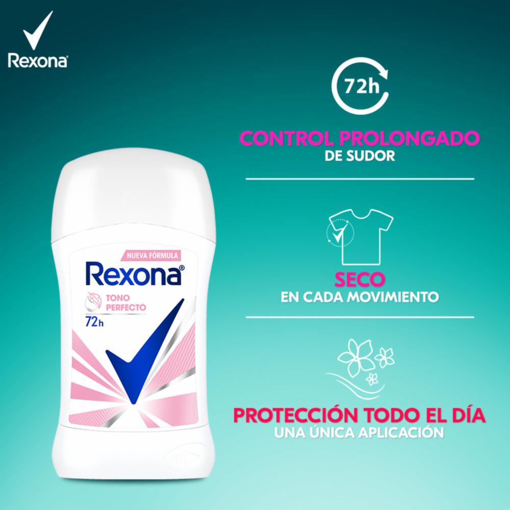 Desodorante En Barra Para Dama Tono Perfecto REXONA 45 G - Imagen 4